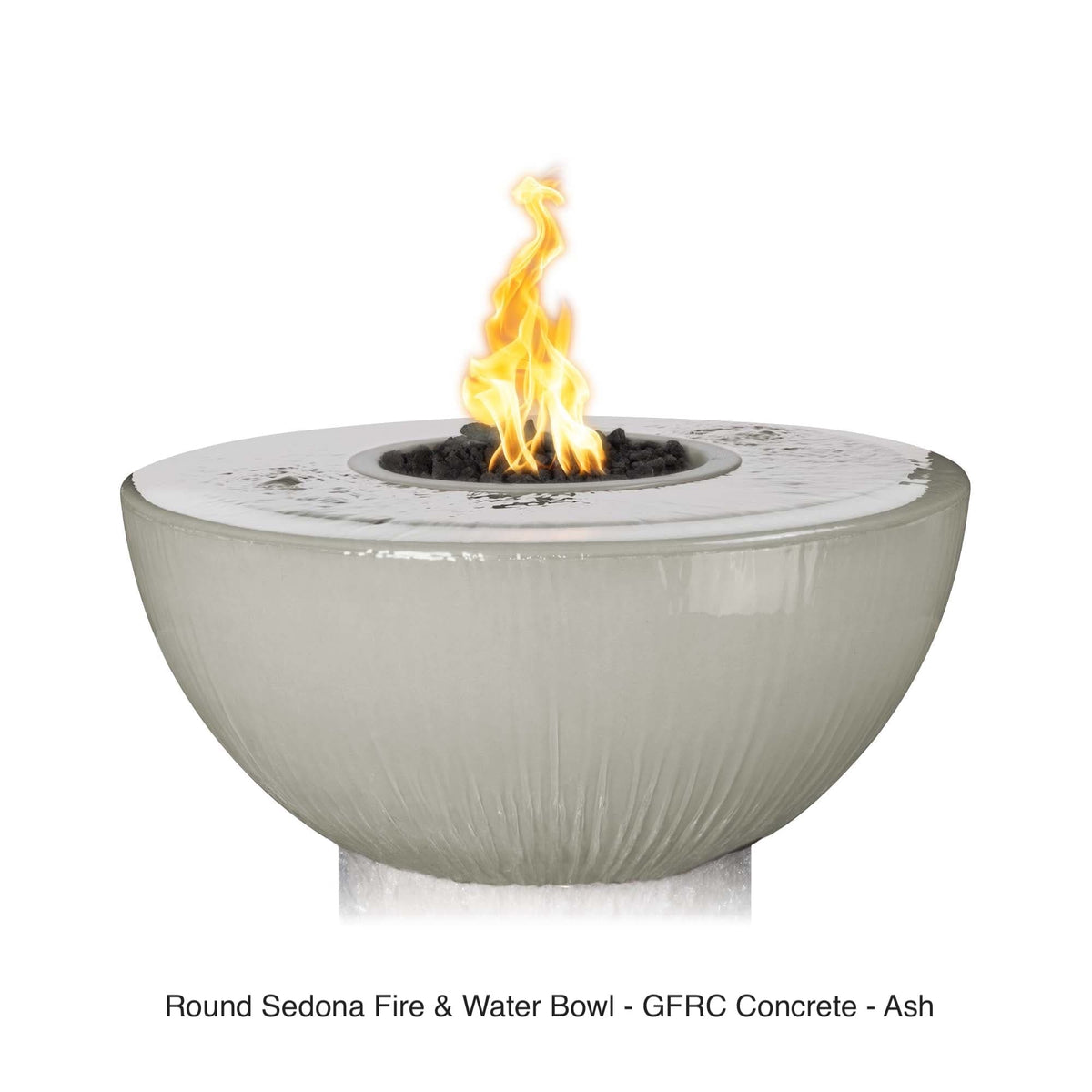 The Outdoor Plus Fire Features The Outdoor Plus 38&quot; Sedona GFRC 360 Degree Spill Round Fire and Water Bowl / OPT-38FW360