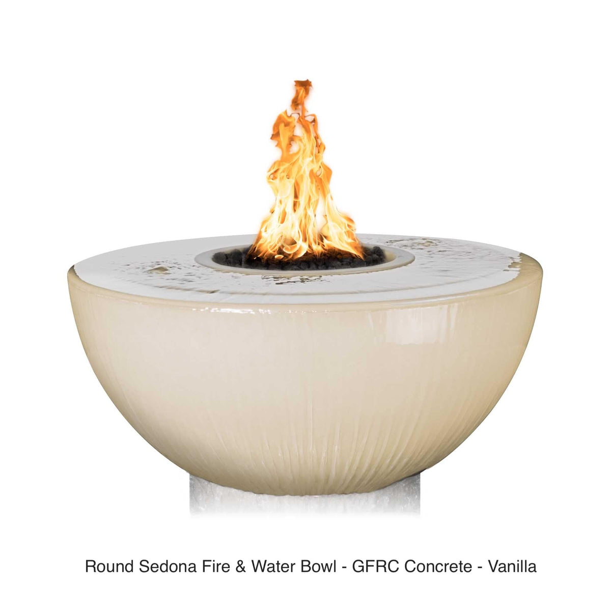 The Outdoor Plus Fire Features The Outdoor Plus 38&quot; Sedona GFRC 360 Degree Spill Round Fire and Water Bowl / OPT-38FW360