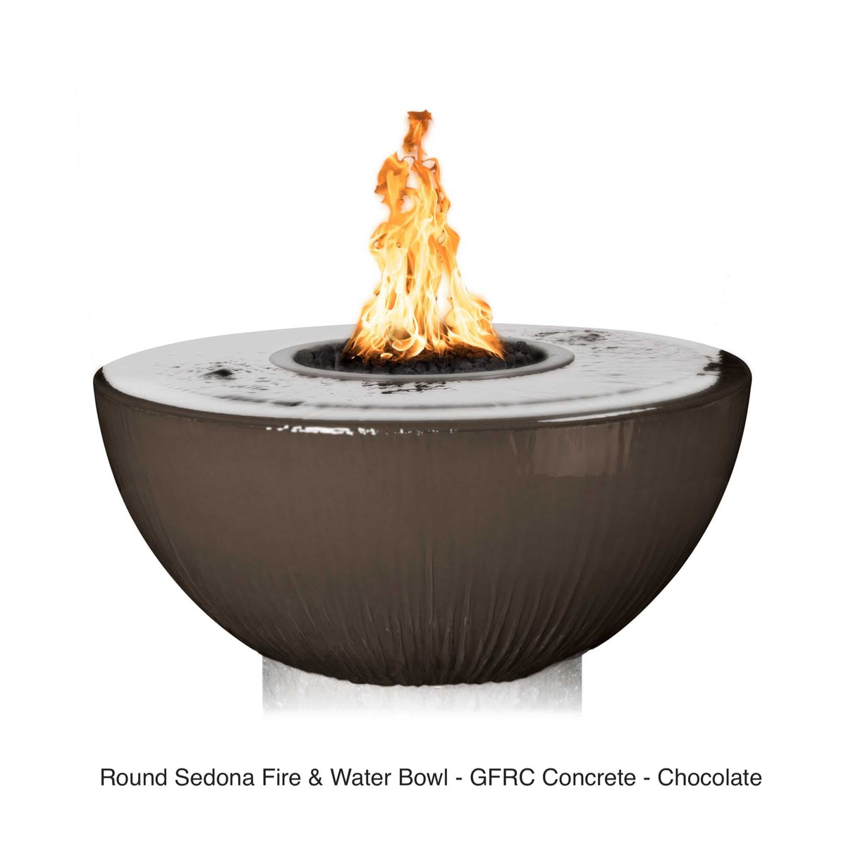 The Outdoor Plus Fire Features The Outdoor Plus 38&quot; Sedona GFRC 360 Degree Spill Round Fire and Water Bowl / OPT-38FW360