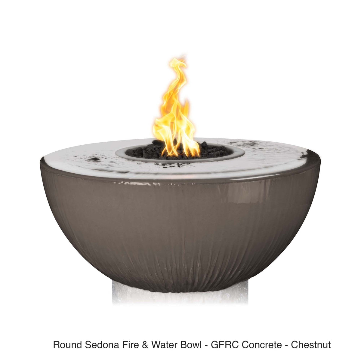The Outdoor Plus Fire Features The Outdoor Plus 38&quot; Sedona GFRC 360 Degree Spill Round Fire and Water Bowl / OPT-38FW360