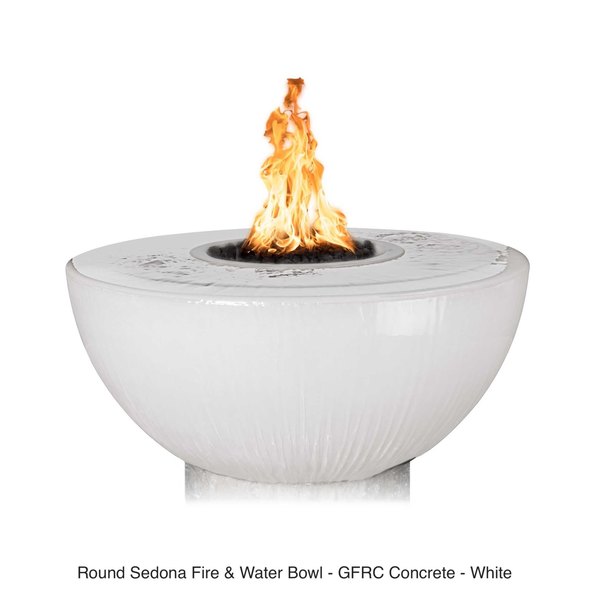 The Outdoor Plus Fire Features The Outdoor Plus 38" Sedona GFRC 360 Degree Spill Round Fire and Water Bowl / OPT-38FW360