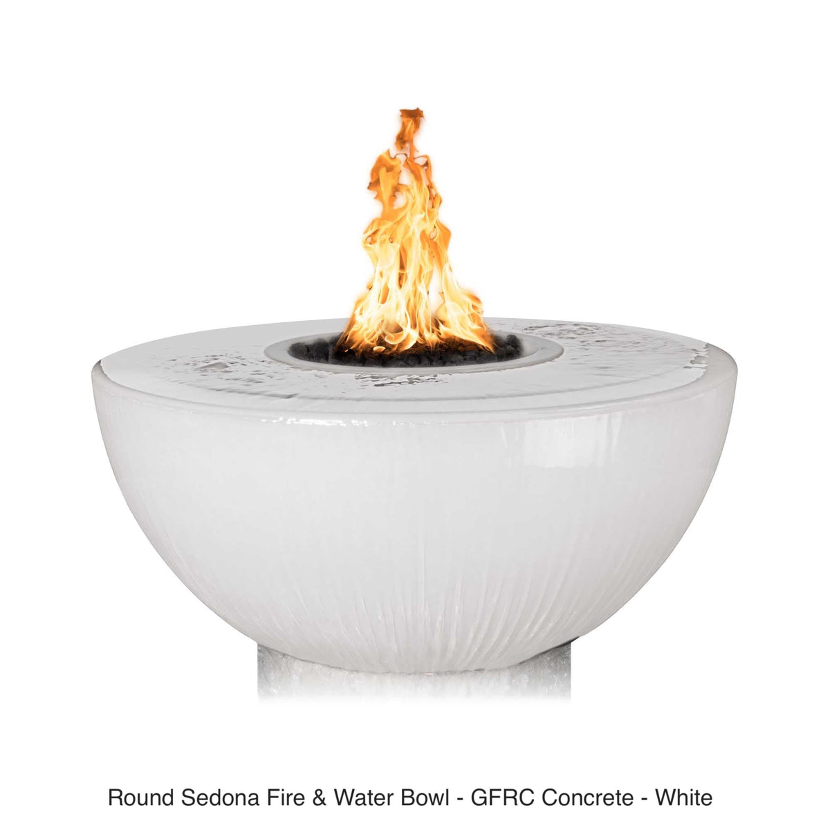 The Outdoor Plus Fire Features The Outdoor Plus 38&quot; Sedona GFRC 360 Degree Spill Round Fire and Water Bowl / OPT-38FW360