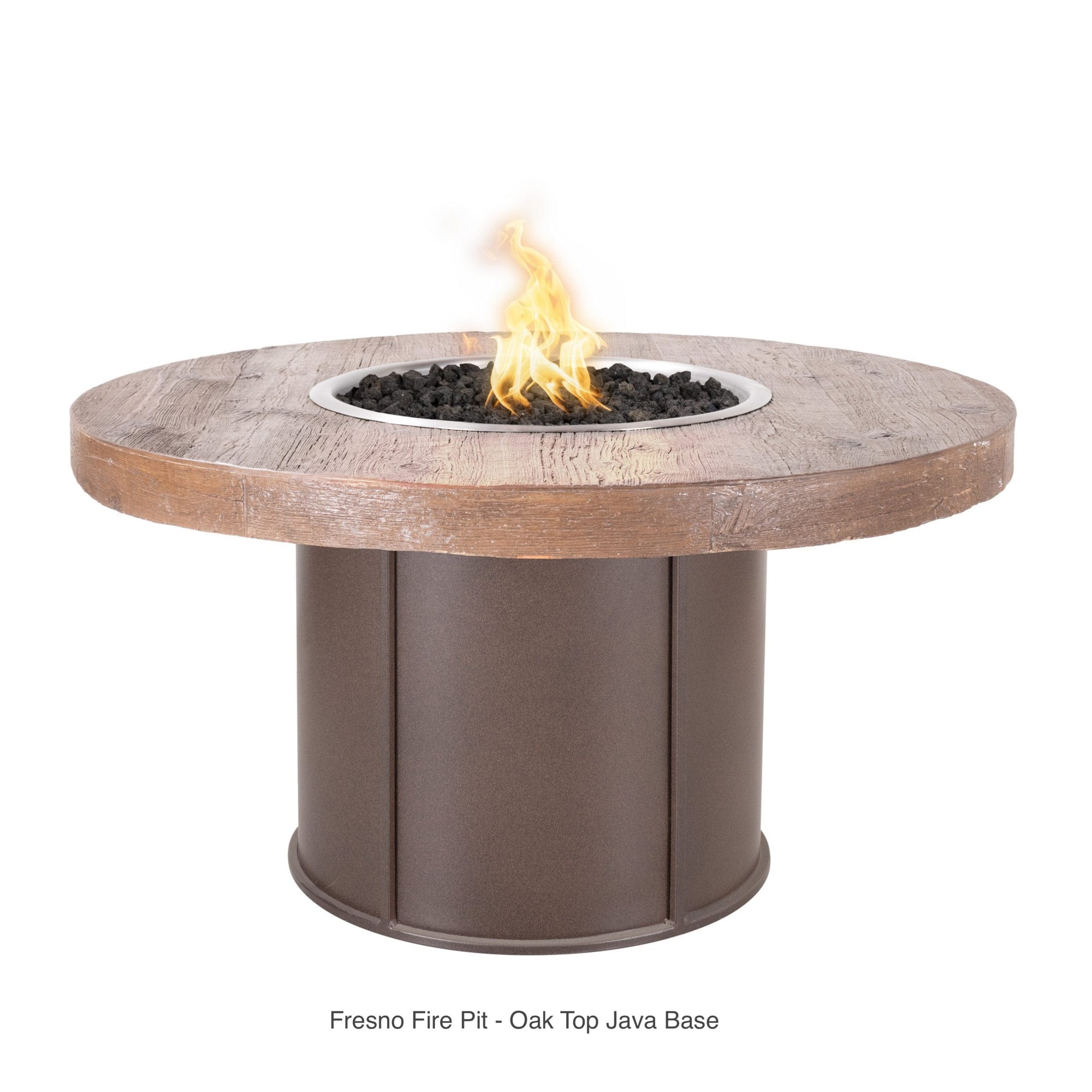 The Outdoor Plus Fire Features The Outdoor Plus 43", 60" Fresno Wood Grain and Steel Fire Pit / OPT-FRS43, OPT-FRS60
