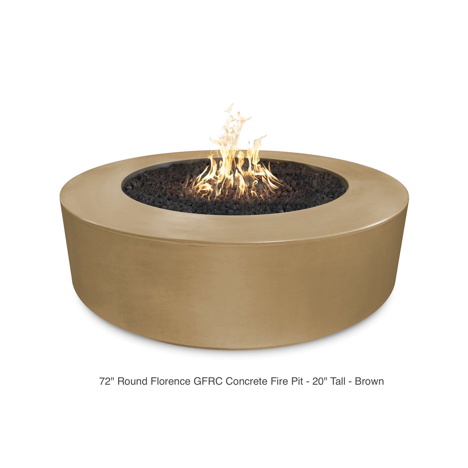 The Outdoor Plus Fire Features The Outdoor Plus 46", 54", 72" Round Florence GFRC Concrete Fire Pit - 20" Tall / OPT-FL4620, OPT-FL54, OPT-FL72