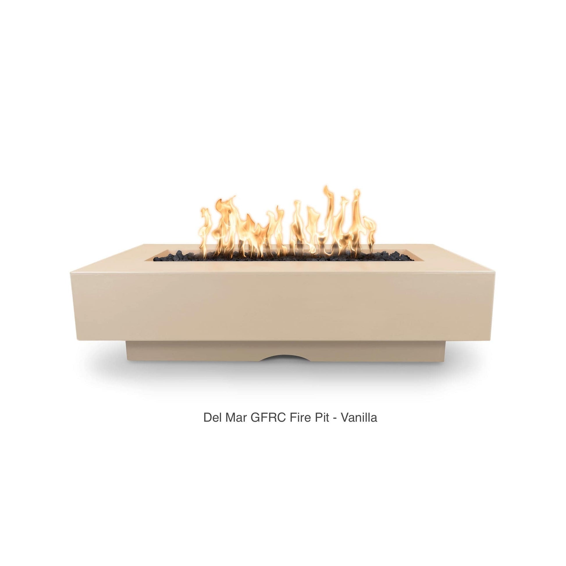 The Outdoor Plus Fire Features The Outdoor Plus 48", 60", 72", 84", 96" Rectangular Del Mar GFRC Concrete Fire Pit / OPT-CORGFRC48, OPT-DEL6028, OPT-DEL7228, OPT-DEL8428, OPT-DEL9628