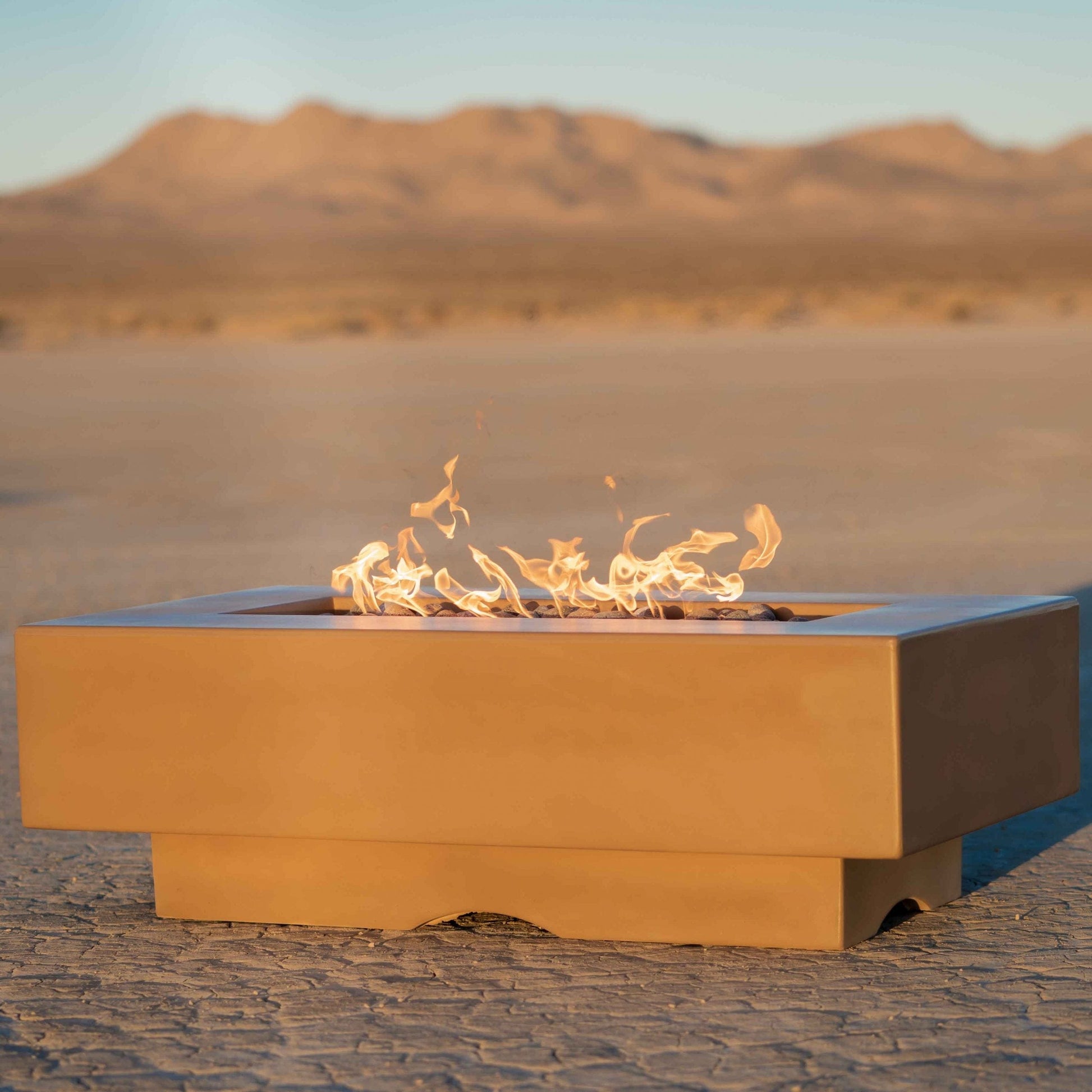 The Outdoor Plus Fire Features The Outdoor Plus 48", 60", 72", 84", 96" Rectangular Del Mar GFRC Concrete Fire Pit / OPT-CORGFRC48, OPT-DEL6028, OPT-DEL7228, OPT-DEL8428, OPT-DEL9628