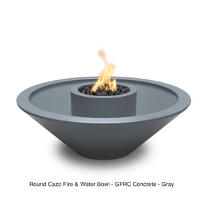 The Outdoor Plus Fire Features The Outdoor Plus 48” Cazo GFRC Concrete 360 Degree Spill Round Fire and Water Bowl / OPT-48CZFW360