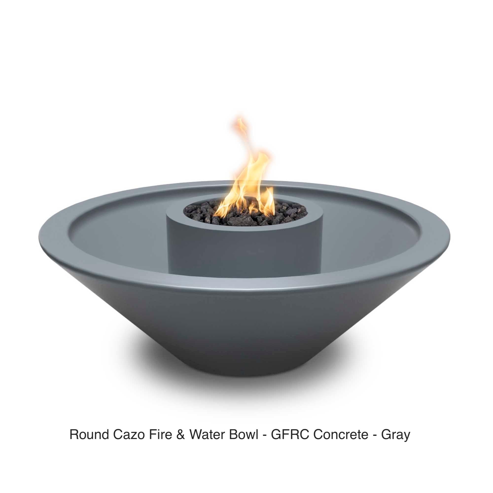 The Outdoor Plus Fire Features The Outdoor Plus 48” Cazo GFRC Concrete 360 Degree Spill Round Fire and Water Bowl / OPT-48CZFW360