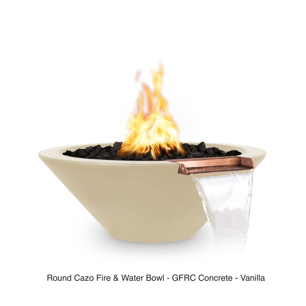 The Outdoor Plus Fire Features The Outdoor Plus Cazo GFRC Concrete Round Fire and Water Bowl / OPT-(xx)RFW