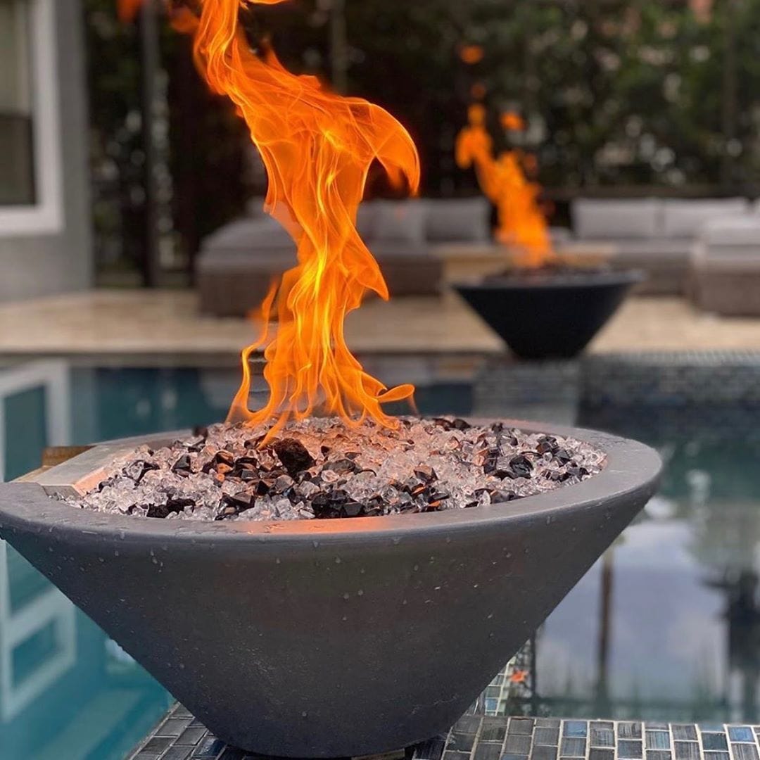 The Outdoor Plus Fire Features The Outdoor Plus Cazo GFRC Concrete Round Fire Bowl / OPT-(xx)RFO