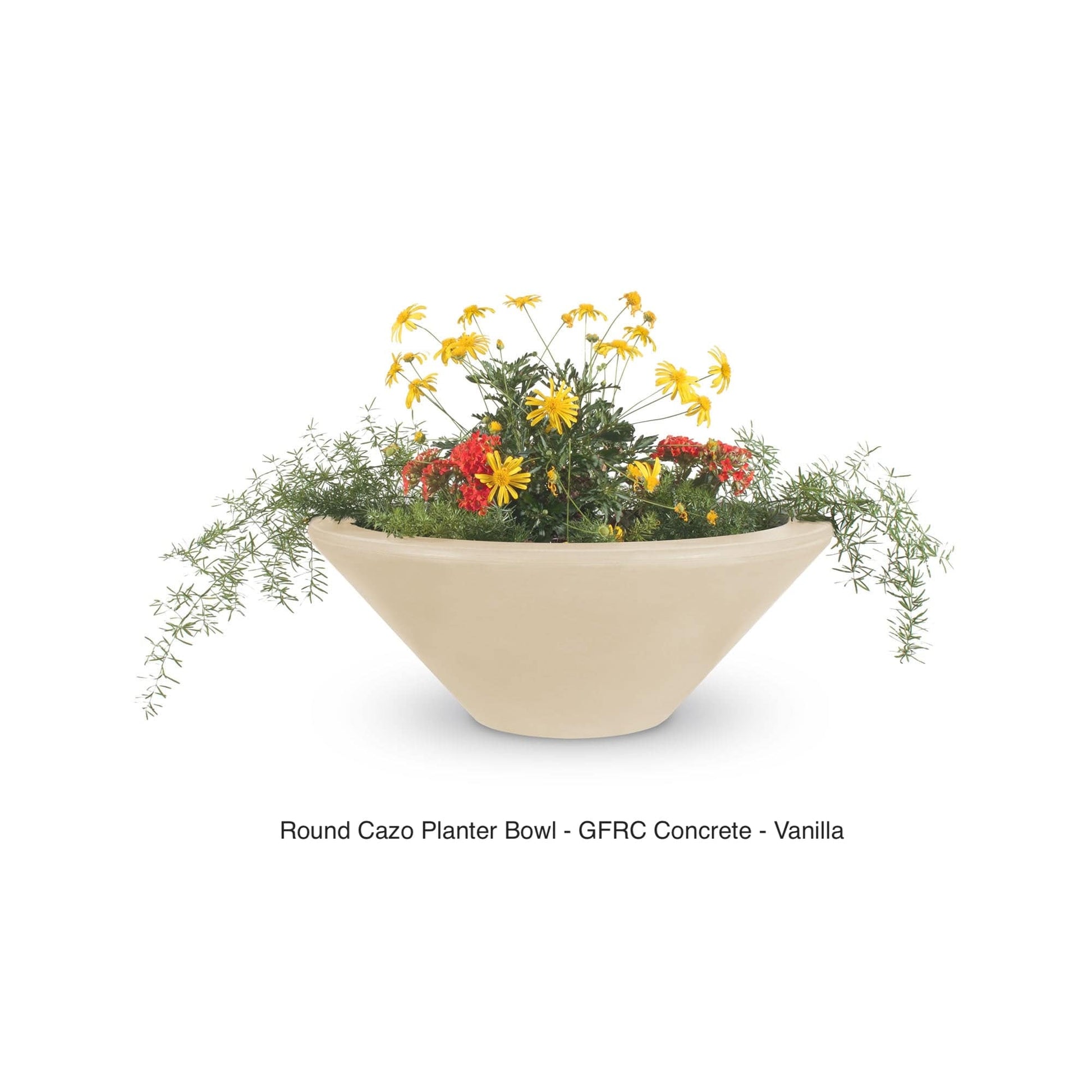 The Outdoor Plus Fire Features The Outdoor Plus Cazo GFRC Concrete Round Planter Bowl / OPT-(xx)RP