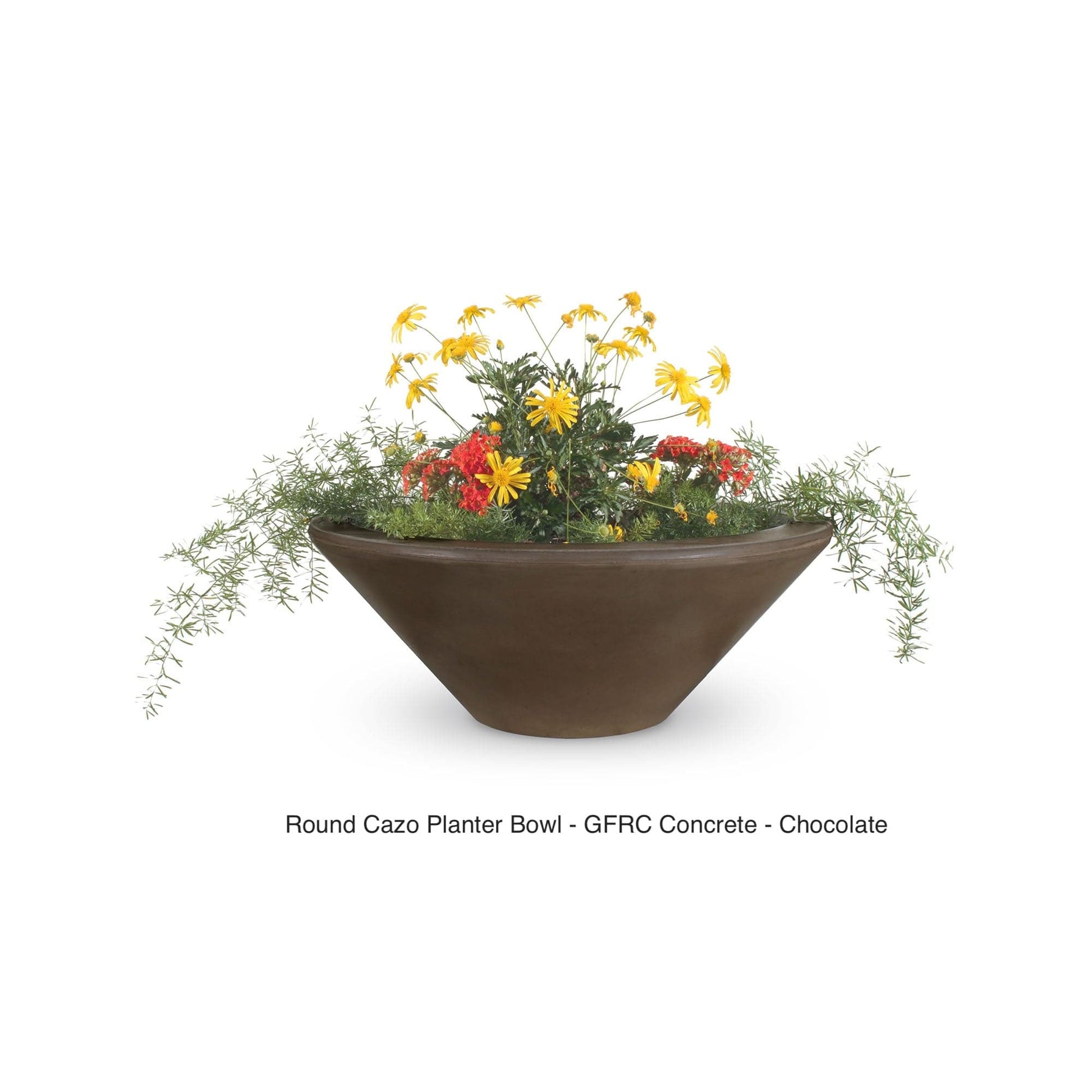 The Outdoor Plus Fire Features The Outdoor Plus Cazo GFRC Concrete Round Planter Bowl / OPT-(xx)RP