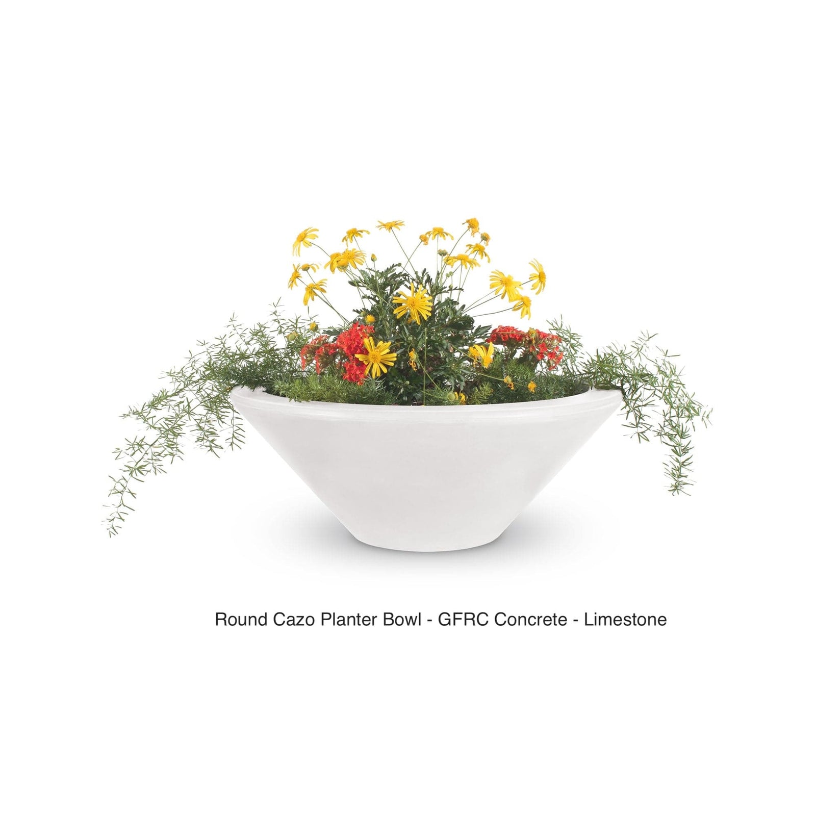 The Outdoor Plus Fire Features The Outdoor Plus Cazo GFRC Concrete Round Planter Bowl / OPT-(xx)RP