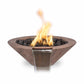 The Outdoor Plus Fire Features 24" / Match Lit - Natural Gas / Oak (-OAK) The Outdoor Plus Cazo GFRC Wood Grain Concrete Round Fire and Water Bowl / OPT-(xx)RWGFW