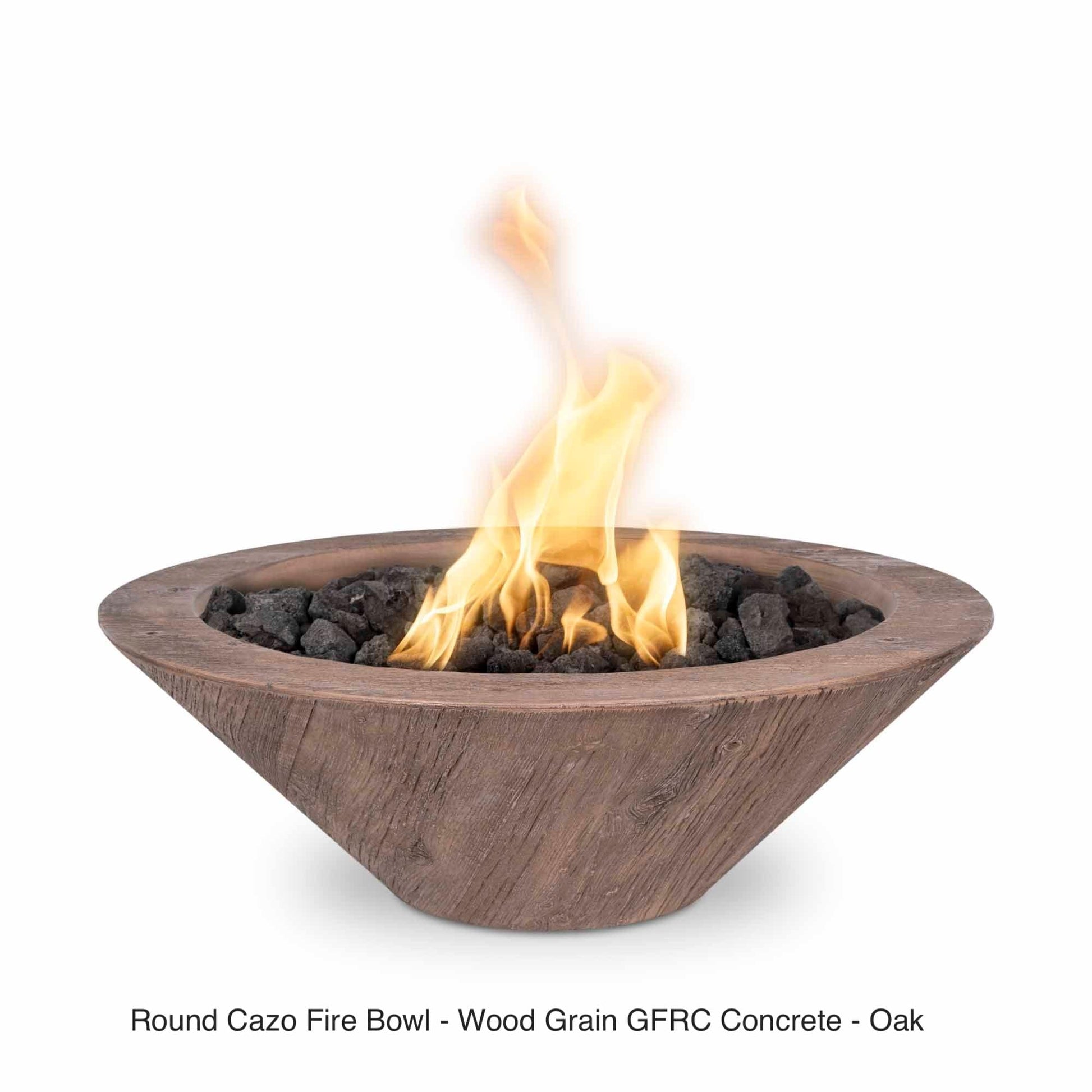 The Outdoor Plus Fire Features The Outdoor Plus Cazo GFRC Wood Grain Concrete Round Fire Bowl / OPT-(xx)RWGFO