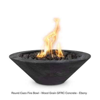 The Outdoor Plus Fire Features The Outdoor Plus Cazo GFRC Wood Grain Concrete Round Fire Bowl / OPT-(xx)RWGFO