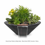 The Outdoor Plus Fire Features 24" / Ebony (-EBN) The Outdoor Plus Cazo GFRC Wood Grain Concrete Round Planter & Water Bowl / OPT-(xx)RWGPW