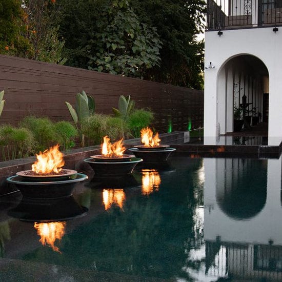 The Outdoor Plus Fire Features The Outdoor Plus Cazo Hammered Copper 360° Spill Round Fire and Water Bowl / OPT-(xx)FW360