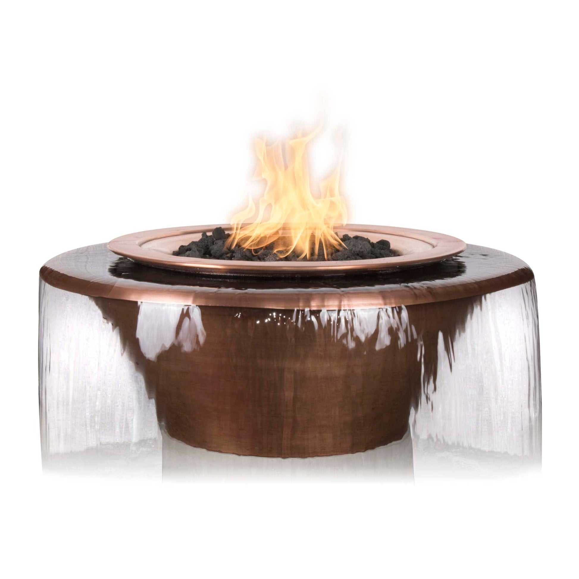 The Outdoor Plus Fire Features The Outdoor Plus Cazo Hammered Copper 360° Spill Round Fire and Water Bowl / OPT-(xx)FW360