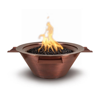 The Outdoor Plus Fire Features The Outdoor Plus Cazo Hammered Copper 4 Way Spill Round Fire and Water Bowl / OPT-4W(xx)