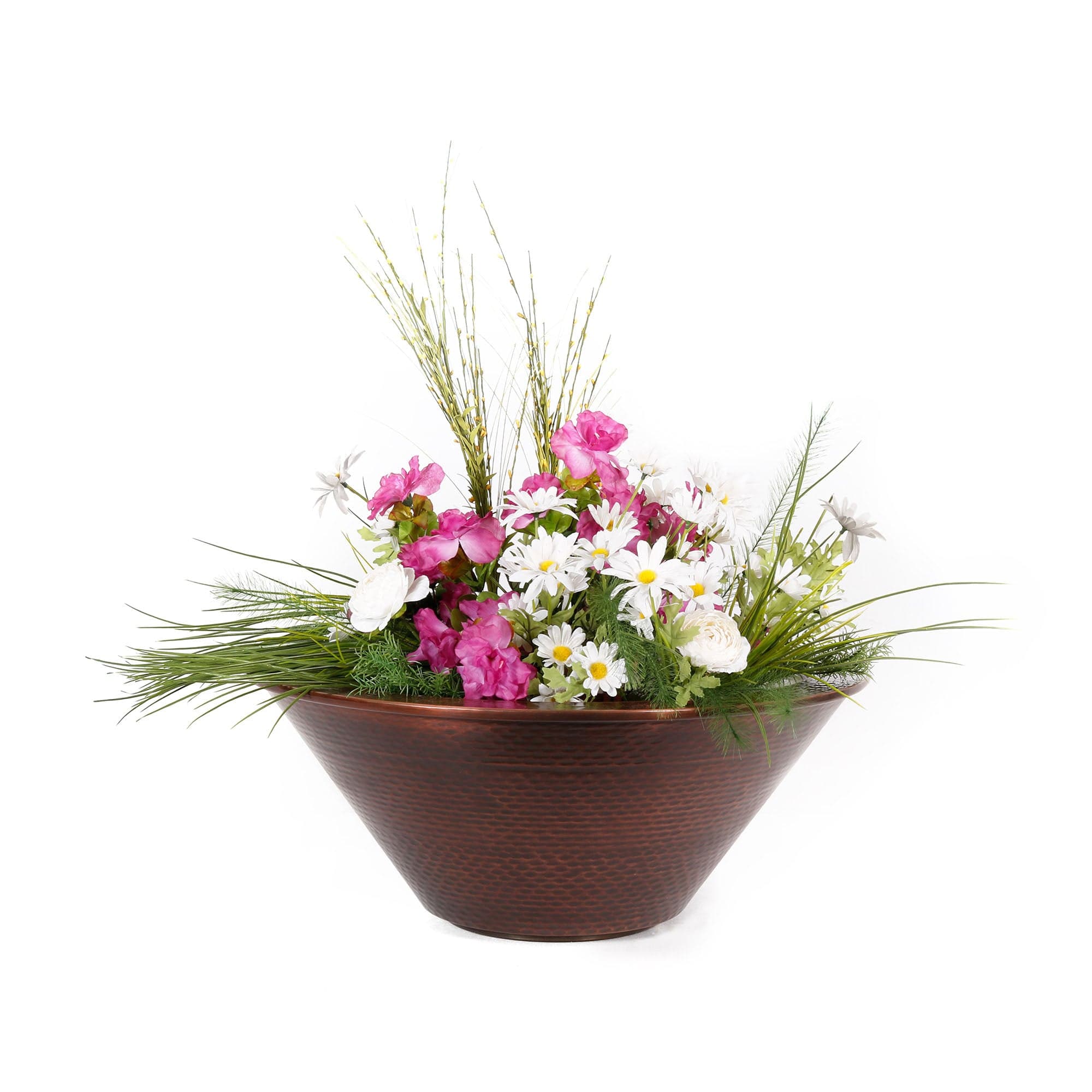 The Outdoor Plus Fire Features The Outdoor Plus Cazo Hammered Copper Round Planter Bowl / OPT-R(xx)CPO