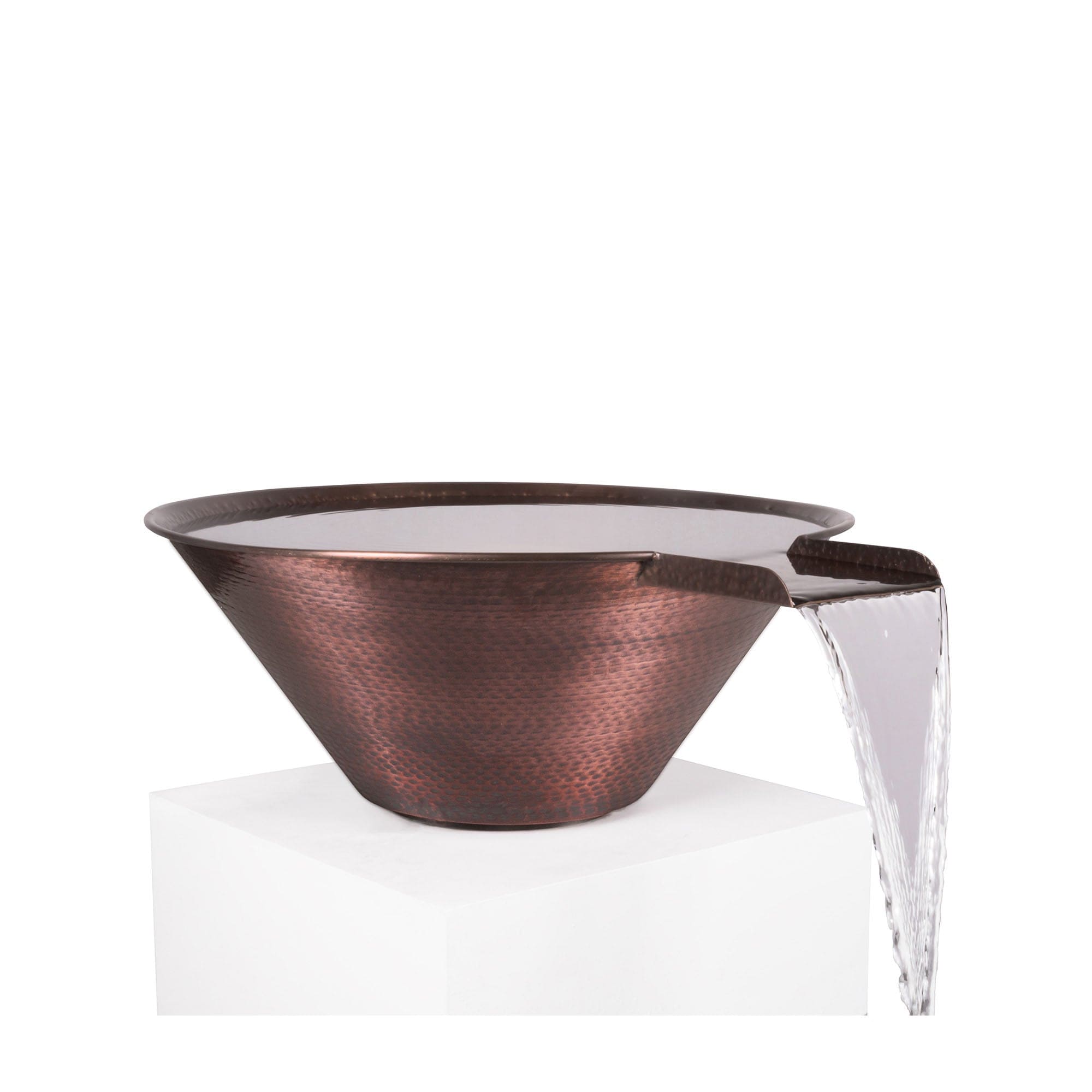 The Outdoor Plus Fire Features The Outdoor Plus Cazo Hammered Copper Round Water Bowl / OPT-R(xx)CPWO