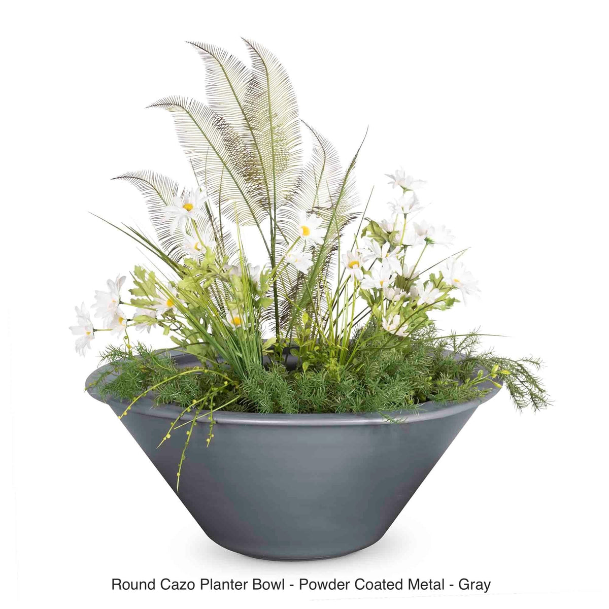The Outdoor Plus Fire Features The Outdoor Plus Cazo Powder Coated Steel Round Planter Bowl / OPT-R(xx)PCPO