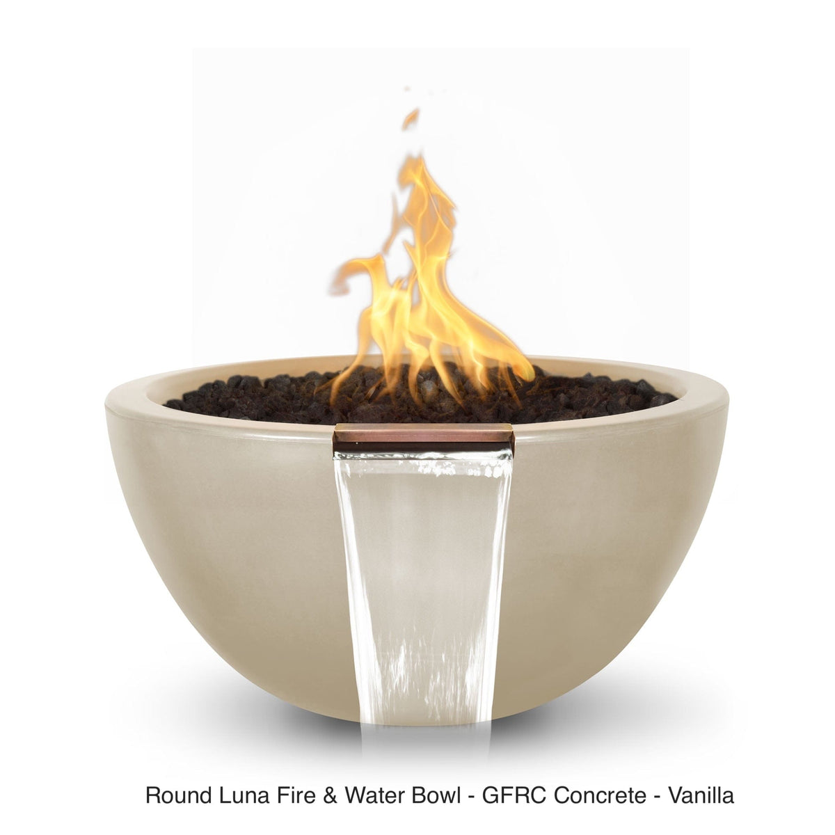 The Outdoor Plus Fire Features The Outdoor Plus Luna GFRC Concrete Round Fire &amp; Water Bowl / OPT-LUNFW(xx)