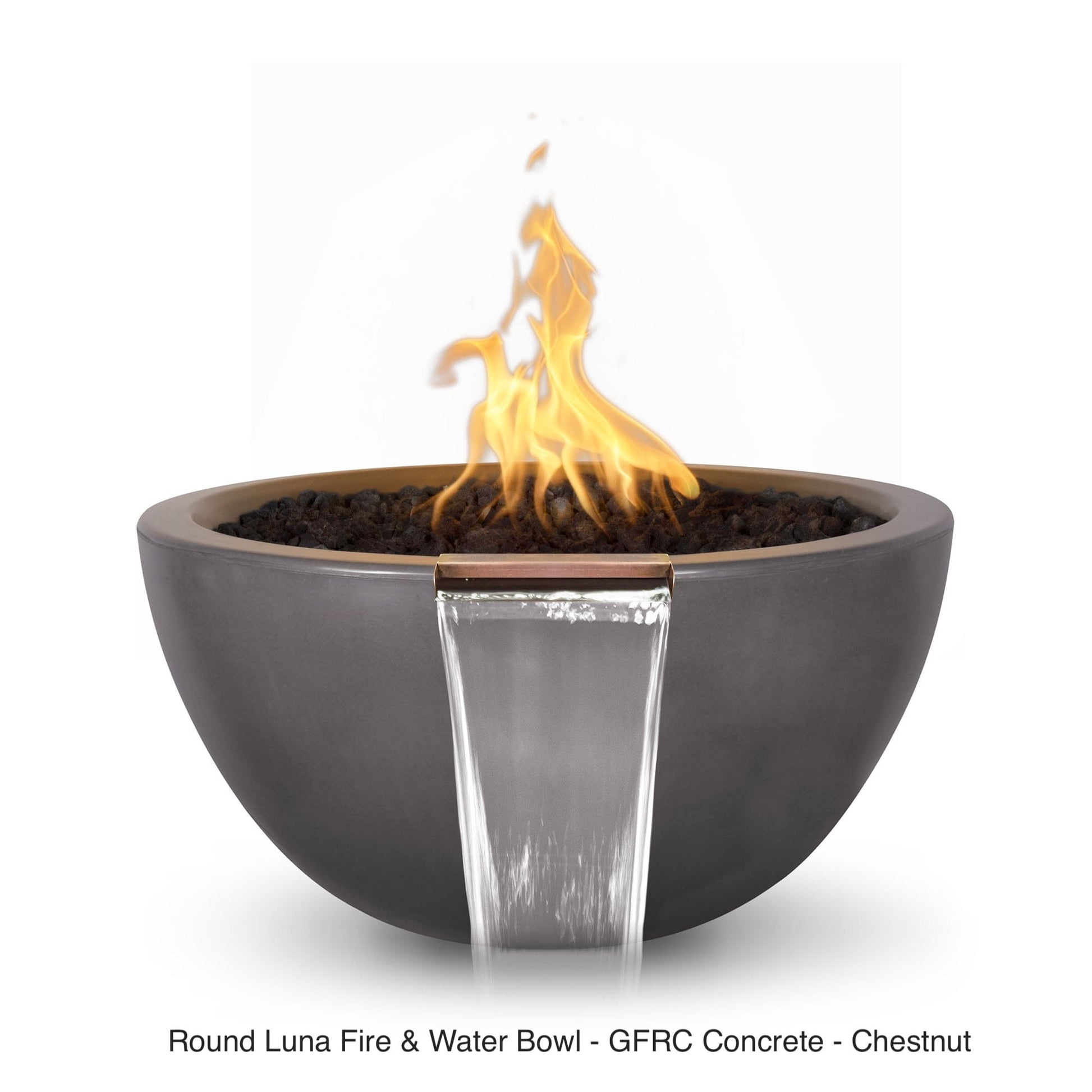 The Outdoor Plus Fire Features The Outdoor Plus Luna GFRC Concrete Round Fire & Water Bowl / OPT-LUNFW(xx)