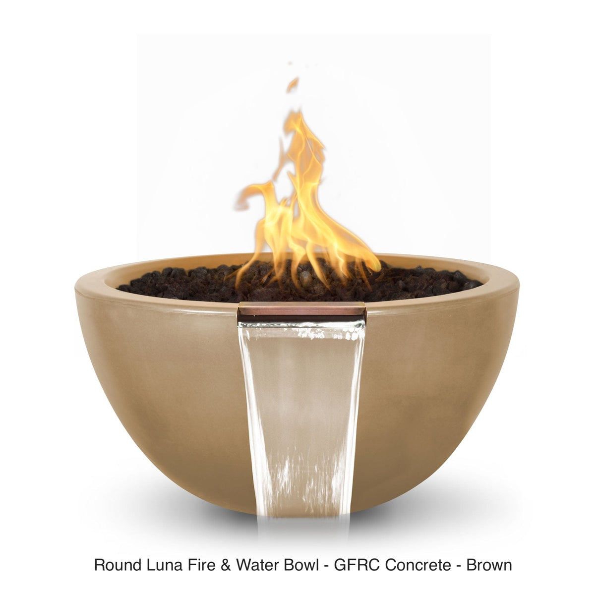 The Outdoor Plus Fire Features The Outdoor Plus Luna GFRC Concrete Round Fire &amp; Water Bowl / OPT-LUNFW(xx)