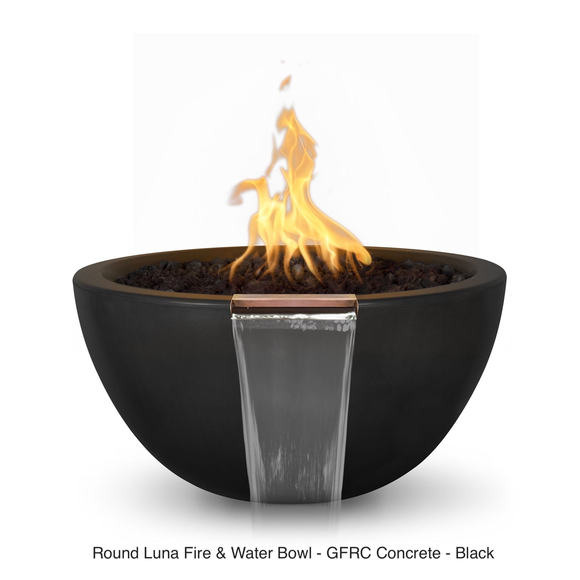 The Outdoor Plus Fire Features The Outdoor Plus Luna GFRC Concrete Round Fire & Water Bowl / OPT-LUNFW(xx)
