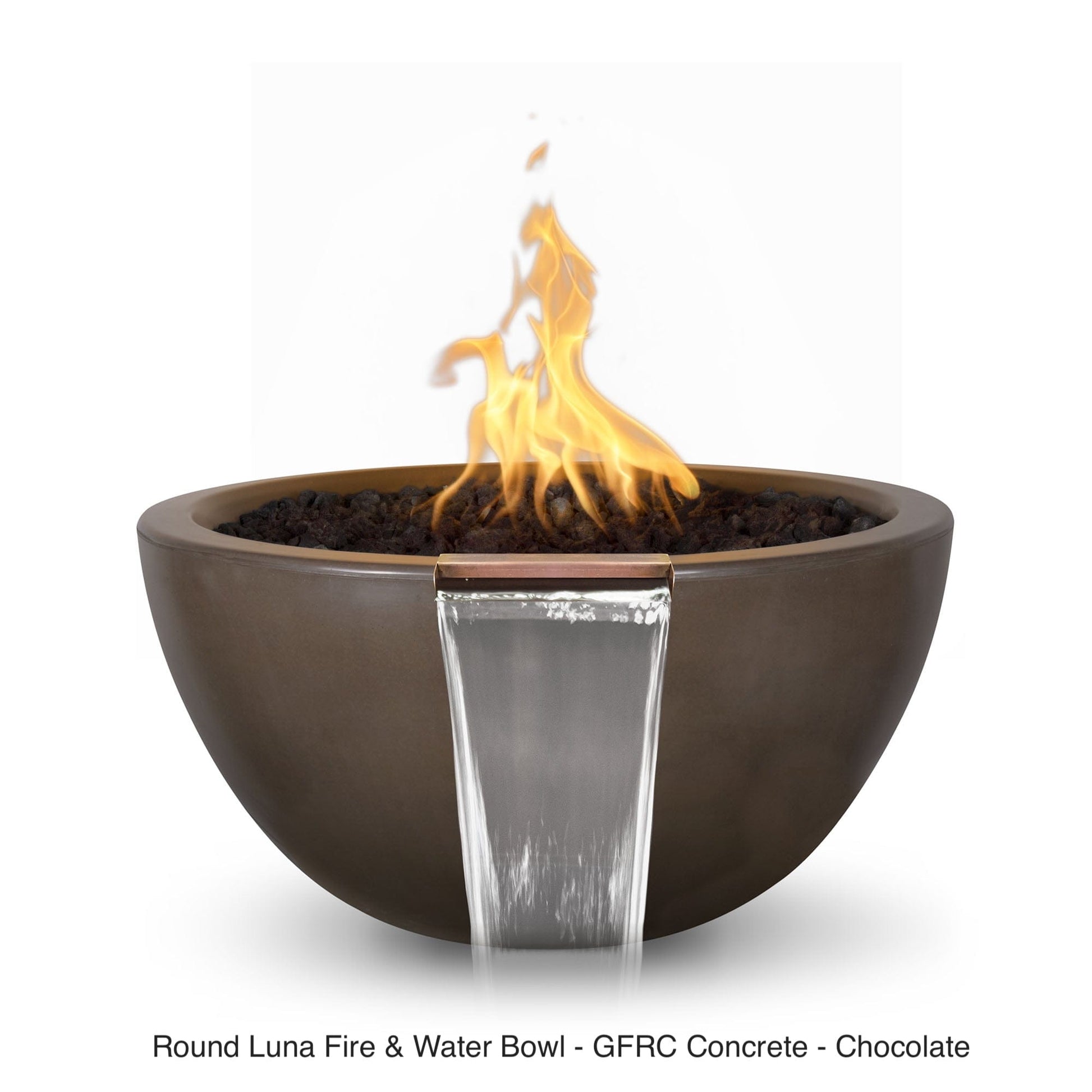 The Outdoor Plus Fire Features The Outdoor Plus Luna GFRC Concrete Round Fire & Water Bowl / OPT-LUNFW(xx)