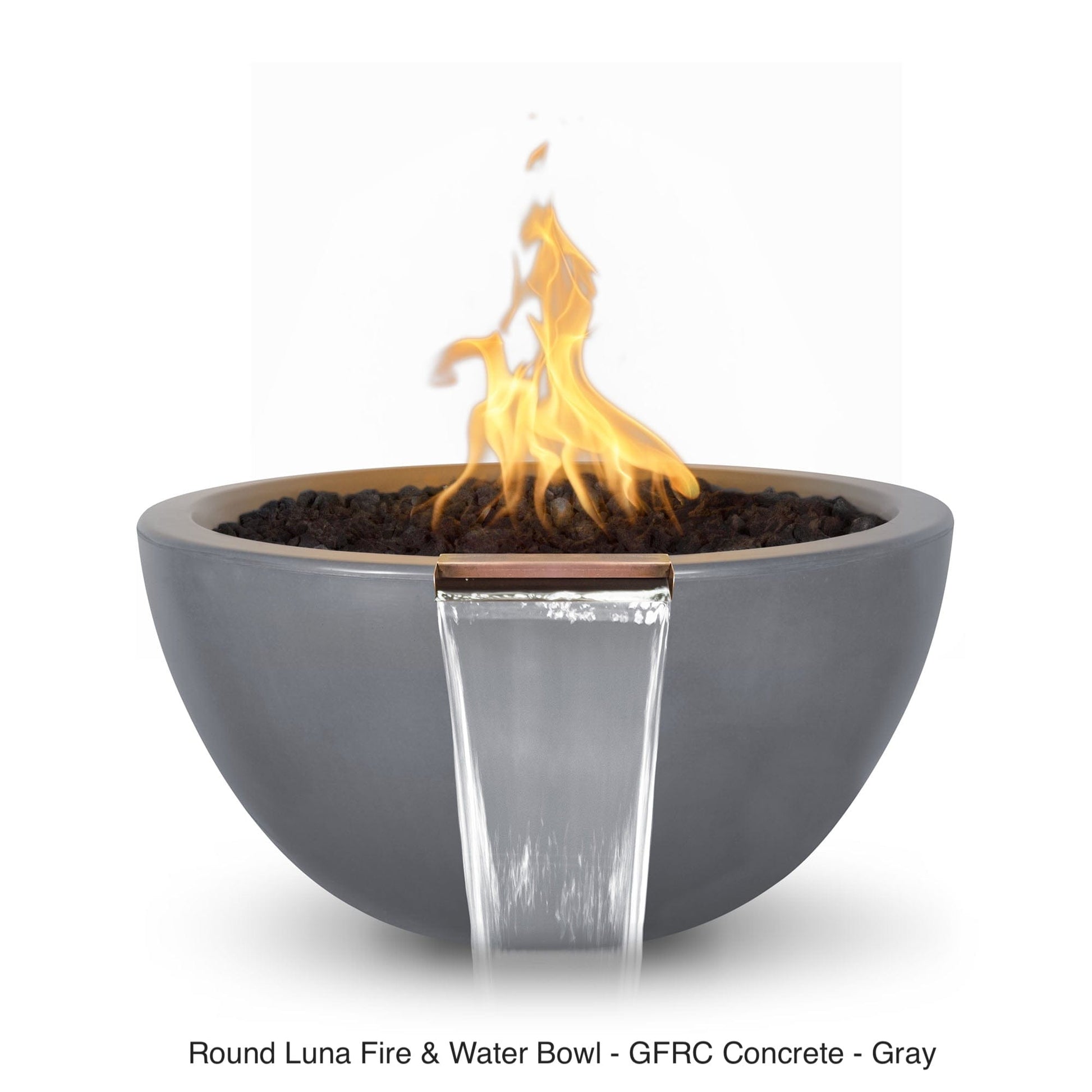 The Outdoor Plus Fire Features The Outdoor Plus Luna GFRC Concrete Round Fire & Water Bowl / OPT-LUNFW(xx)