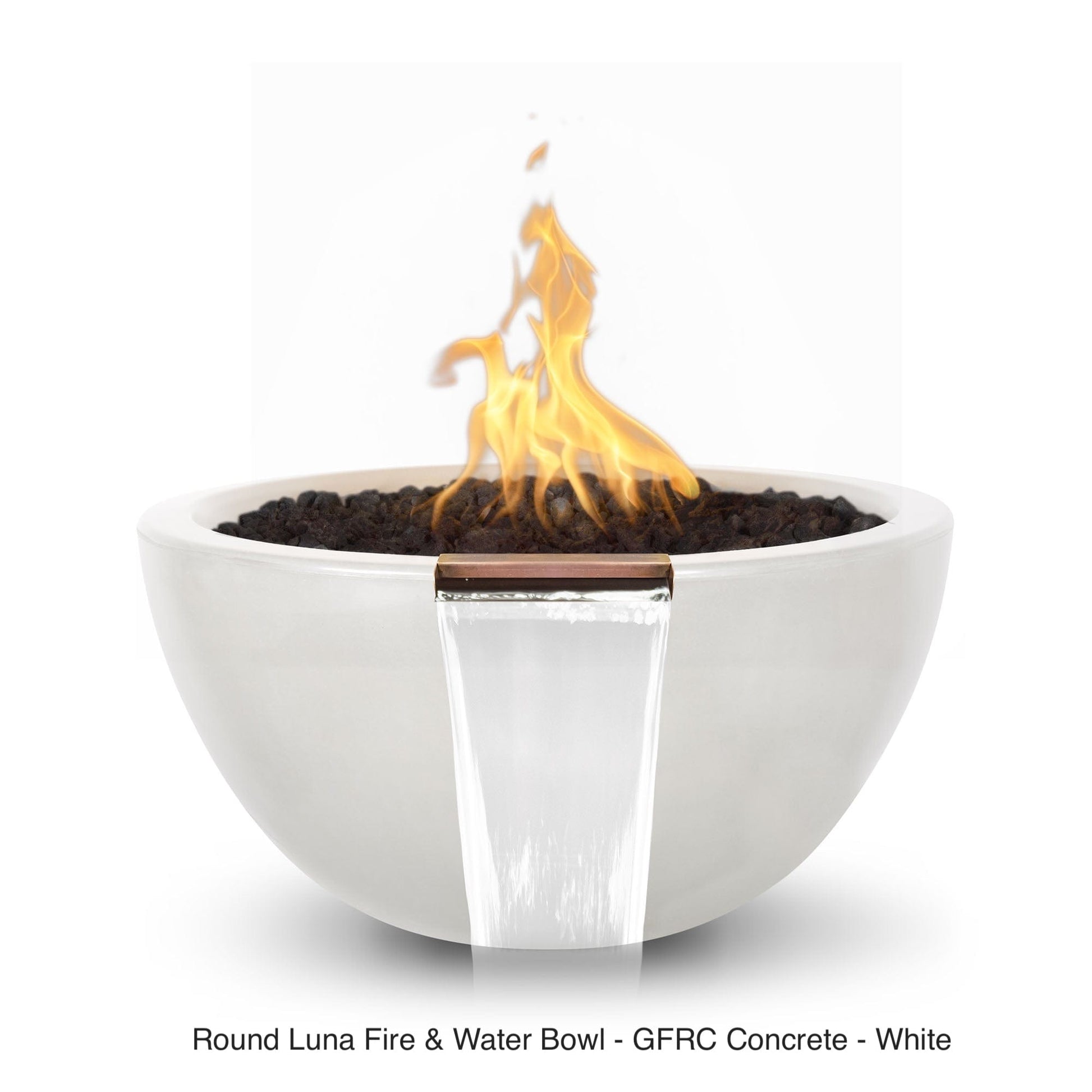 The Outdoor Plus Fire Features The Outdoor Plus Luna GFRC Concrete Round Fire & Water Bowl / OPT-LUNFW(xx)