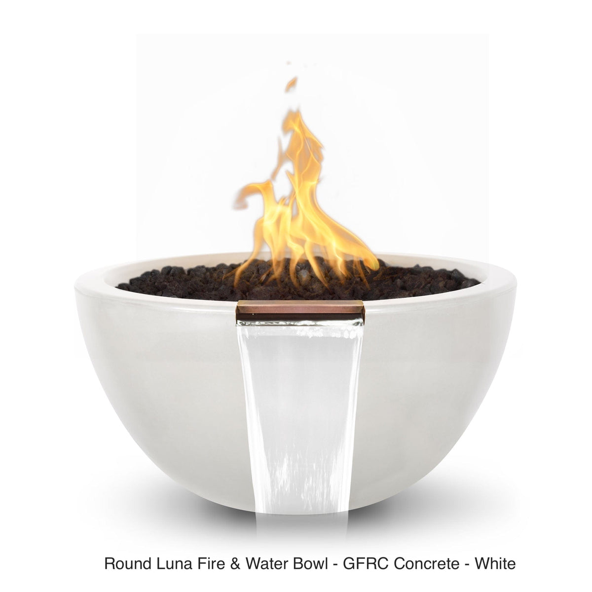 The Outdoor Plus Fire Features The Outdoor Plus Luna GFRC Concrete Round Fire &amp; Water Bowl / OPT-LUNFW(xx)