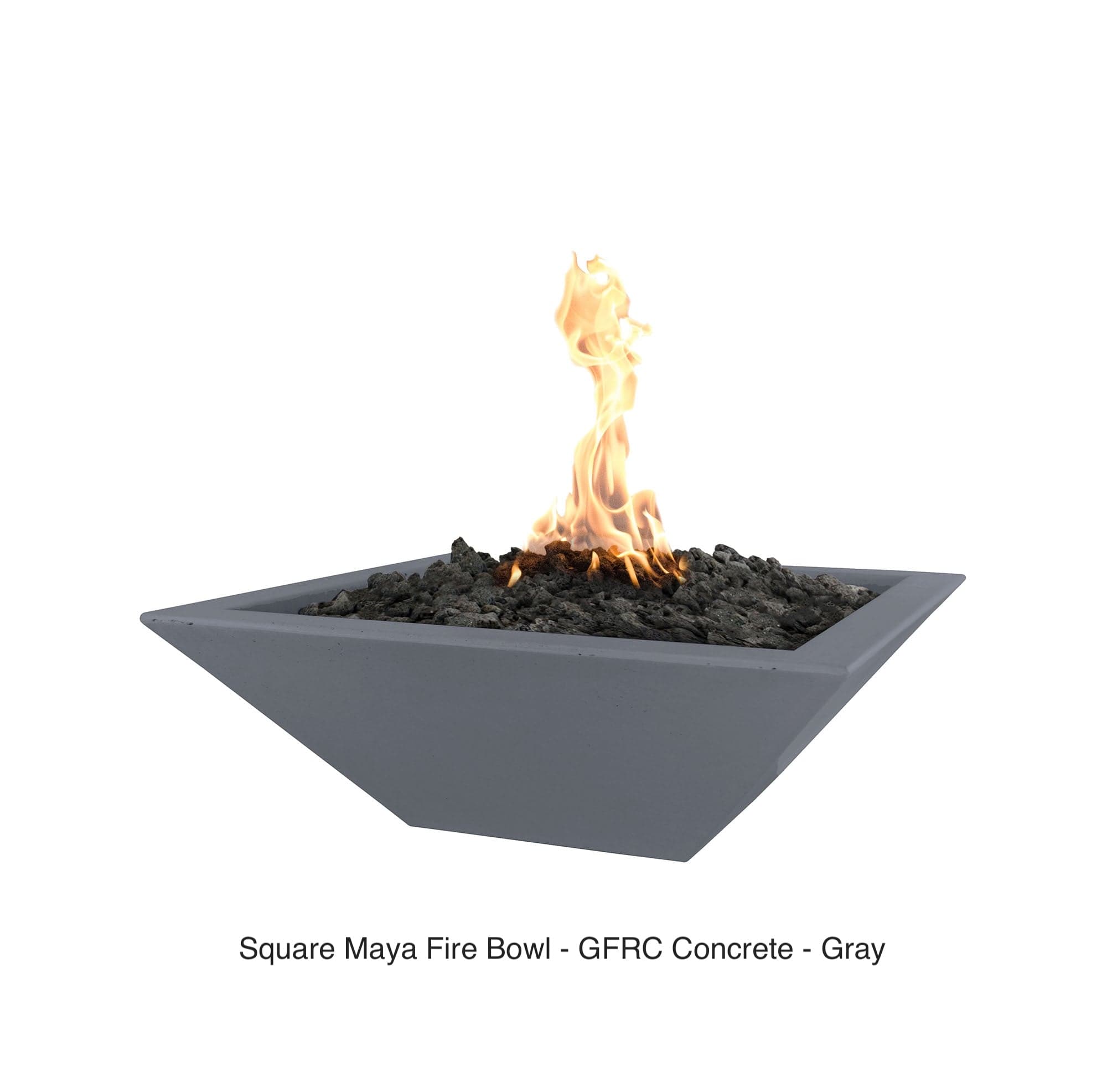 The Outdoor Plus Fire Features The Outdoor Plus Maya GFRC Concrete Square Fire Bowl / OPT-(xx)SFO