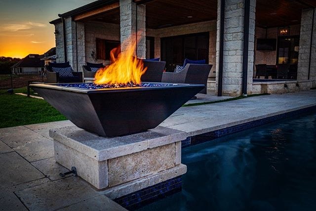 The Outdoor Plus Fire Features The Outdoor Plus Maya GFRC Concrete Square Fire Bowl / OPT-(xx)SFO