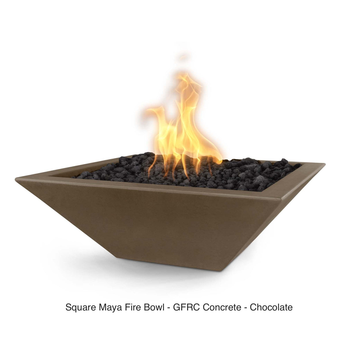 The Outdoor Plus Fire Features The Outdoor Plus Maya GFRC Concrete Square Fire Bowl / OPT-(xx)SFO