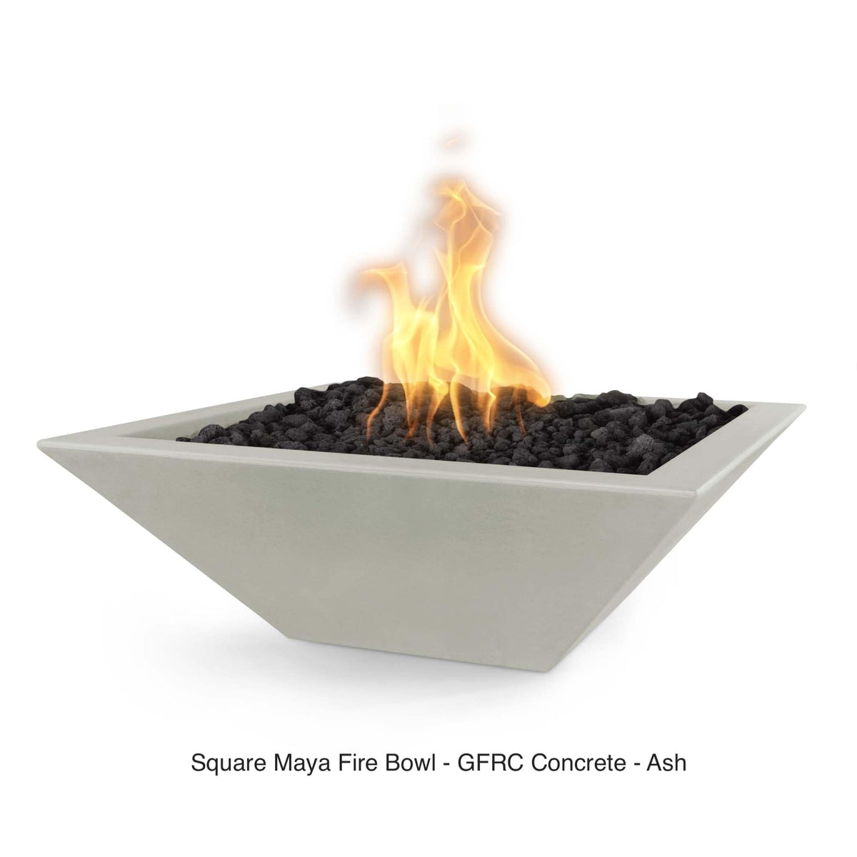 The Outdoor Plus Fire Features The Outdoor Plus Maya GFRC Concrete Square Fire Bowl / OPT-(xx)SFO