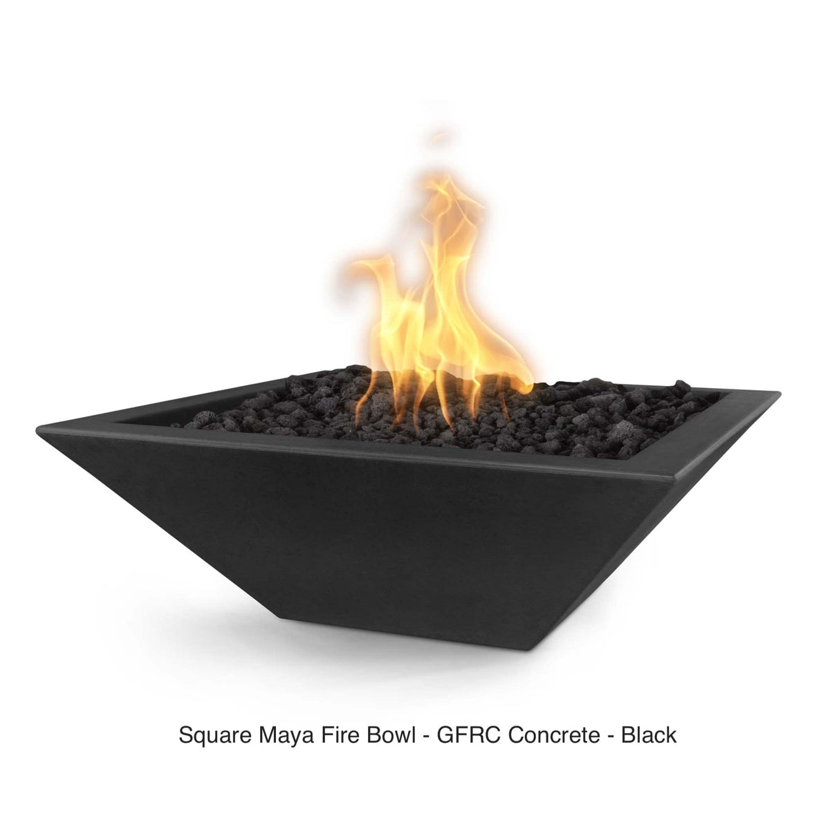 The Outdoor Plus Fire Features The Outdoor Plus Maya GFRC Concrete Square Fire Bowl / OPT-(xx)SFO