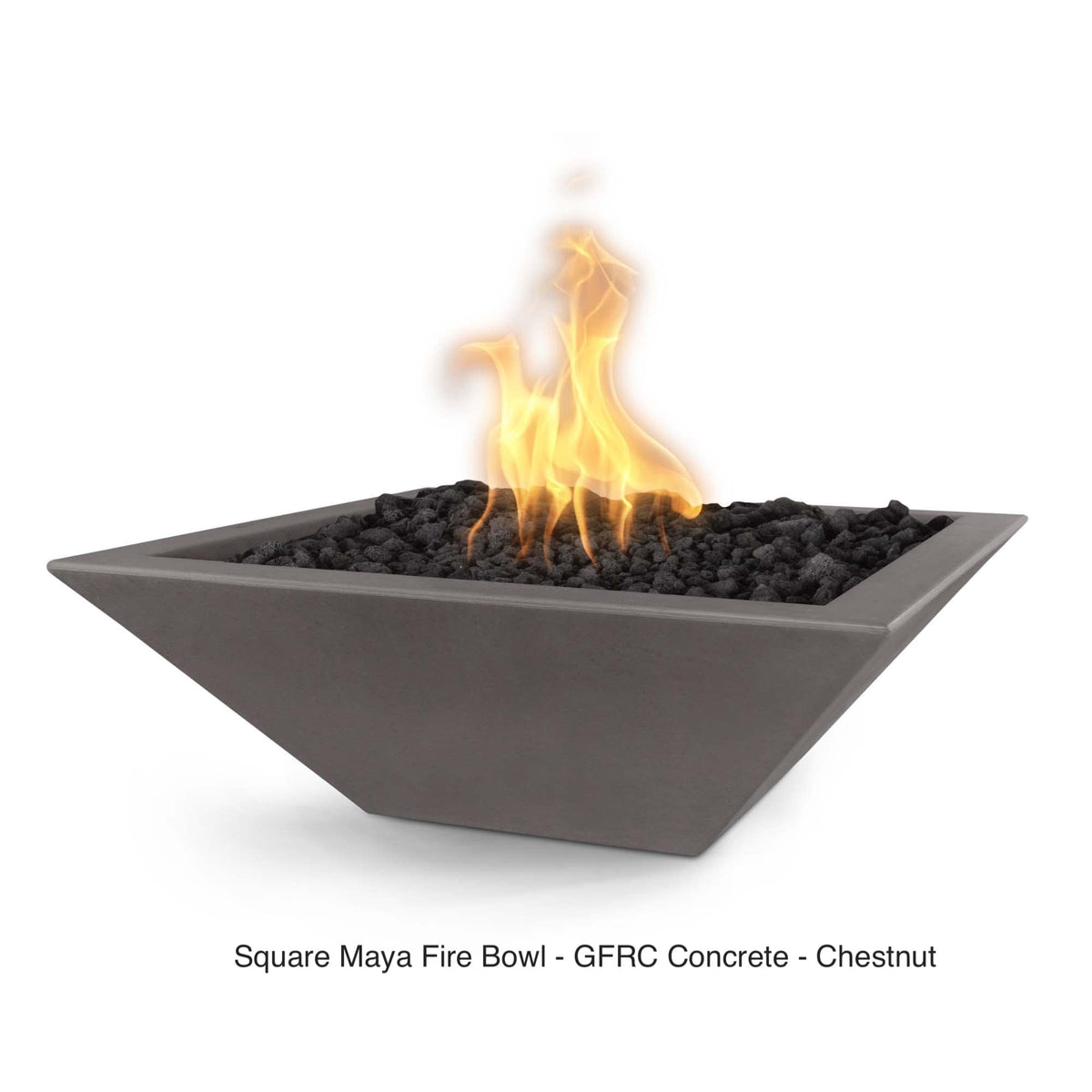 The Outdoor Plus Fire Features The Outdoor Plus Maya GFRC Concrete Square Fire Bowl / OPT-(xx)SFO
