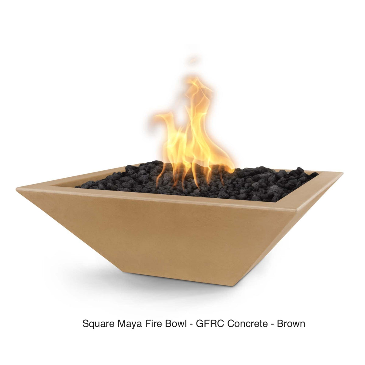 The Outdoor Plus Fire Features The Outdoor Plus Maya GFRC Concrete Square Fire Bowl / OPT-(xx)SFO