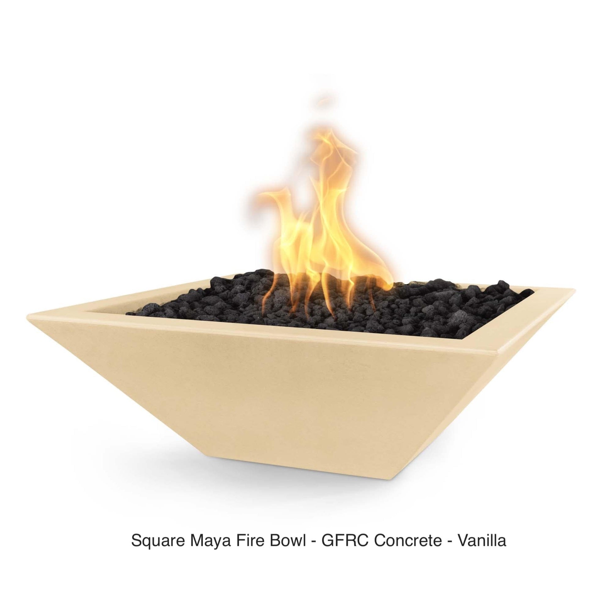 The Outdoor Plus Fire Features The Outdoor Plus Maya GFRC Concrete Square Fire Bowl / OPT-(xx)SFO