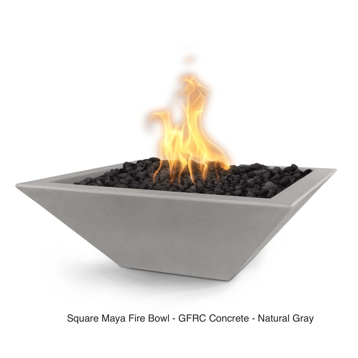 The Outdoor Plus Fire Features The Outdoor Plus Maya GFRC Concrete Square Fire Bowl / OPT-(xx)SFO