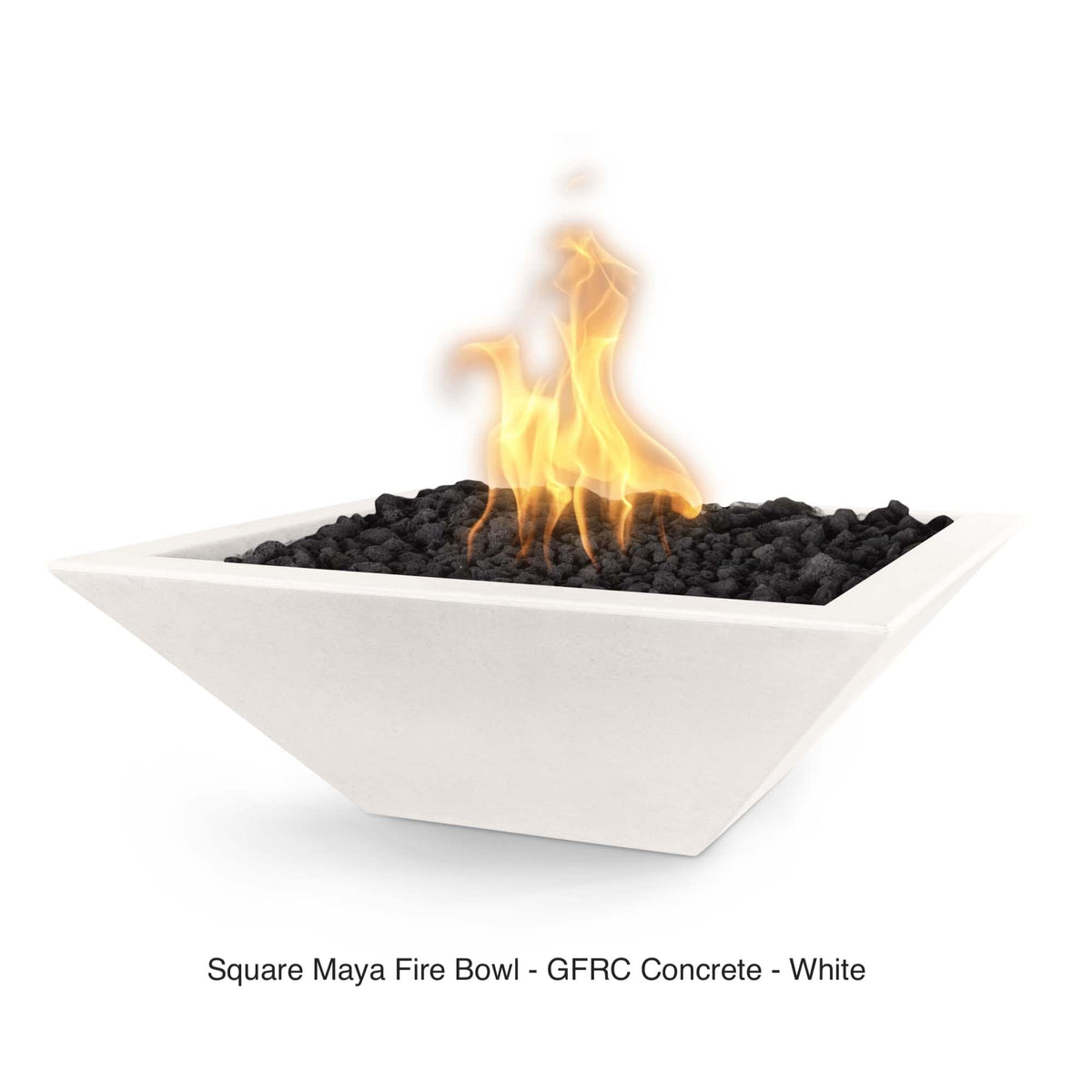 The Outdoor Plus Fire Features The Outdoor Plus Maya GFRC Concrete Square Fire Bowl / OPT-(xx)SFO