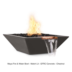 The Outdoor Plus Fire Features The Outdoor Plus Maya GFRC Concrete Square Fire & Water Bowl / OPT-(xx)SFW