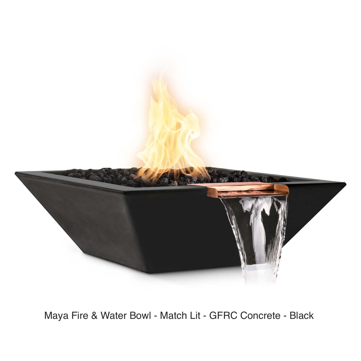 The Outdoor Plus Fire Features The Outdoor Plus Maya GFRC Concrete Square Fire &amp; Water Bowl / OPT-(xx)SFW