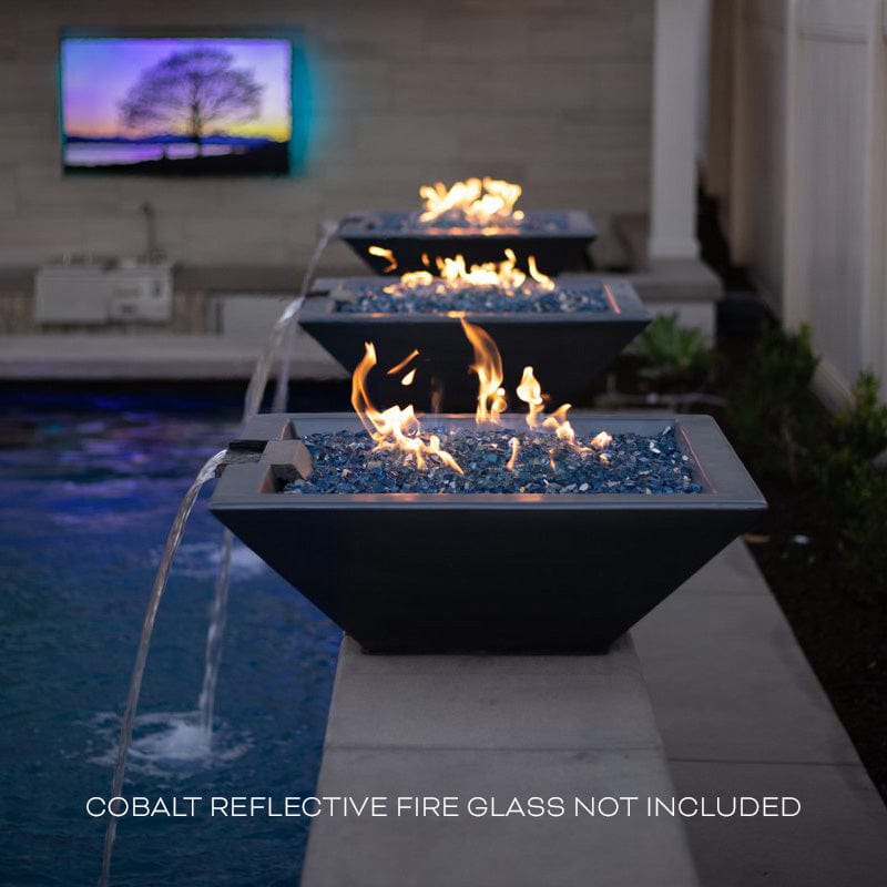 The Outdoor Plus Fire Features The Outdoor Plus Maya GFRC Concrete Square Fire &amp; Water Bowl / OPT-(xx)SFW