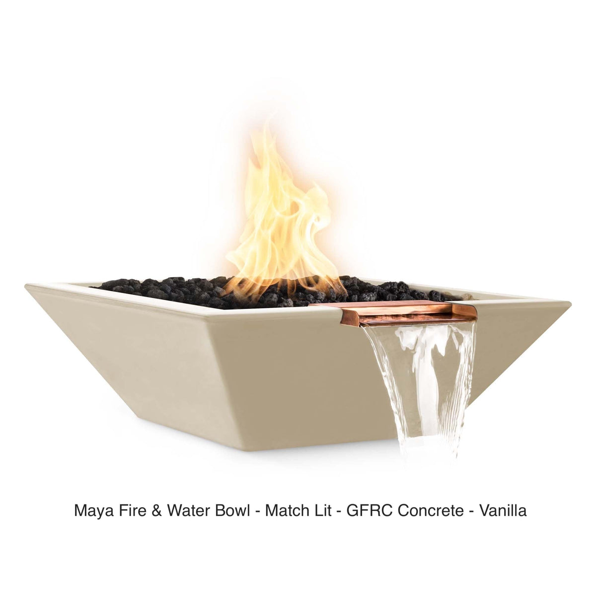 The Outdoor Plus Fire Features The Outdoor Plus Maya GFRC Concrete Square Fire &amp; Water Bowl / OPT-(xx)SFW