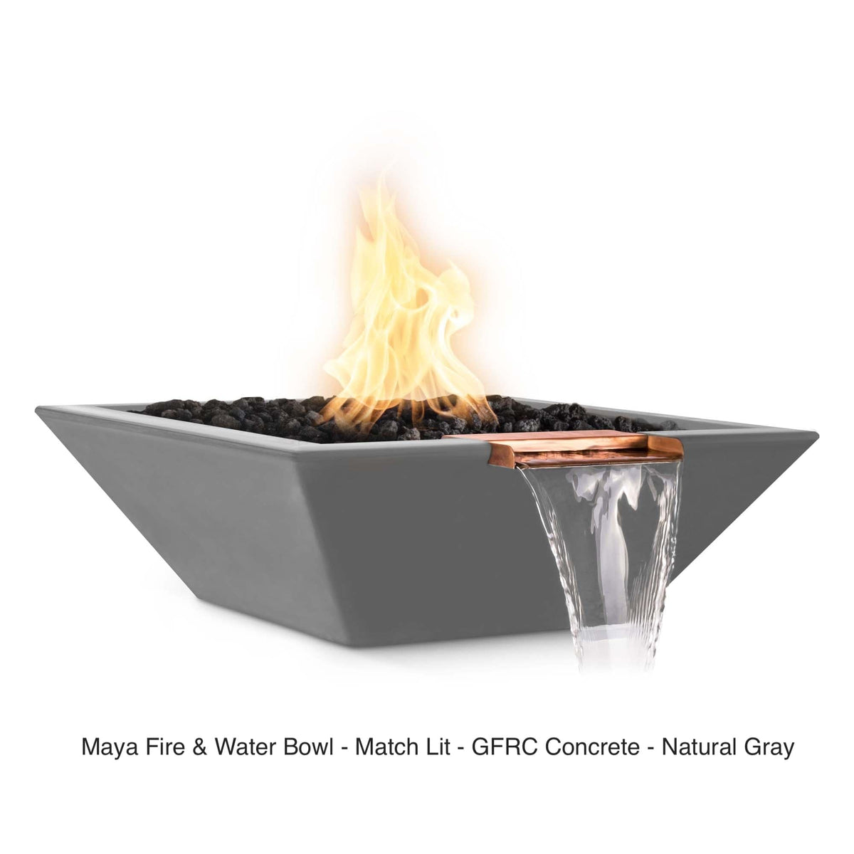 The Outdoor Plus Fire Features The Outdoor Plus Maya GFRC Concrete Square Fire &amp; Water Bowl / OPT-(xx)SFW